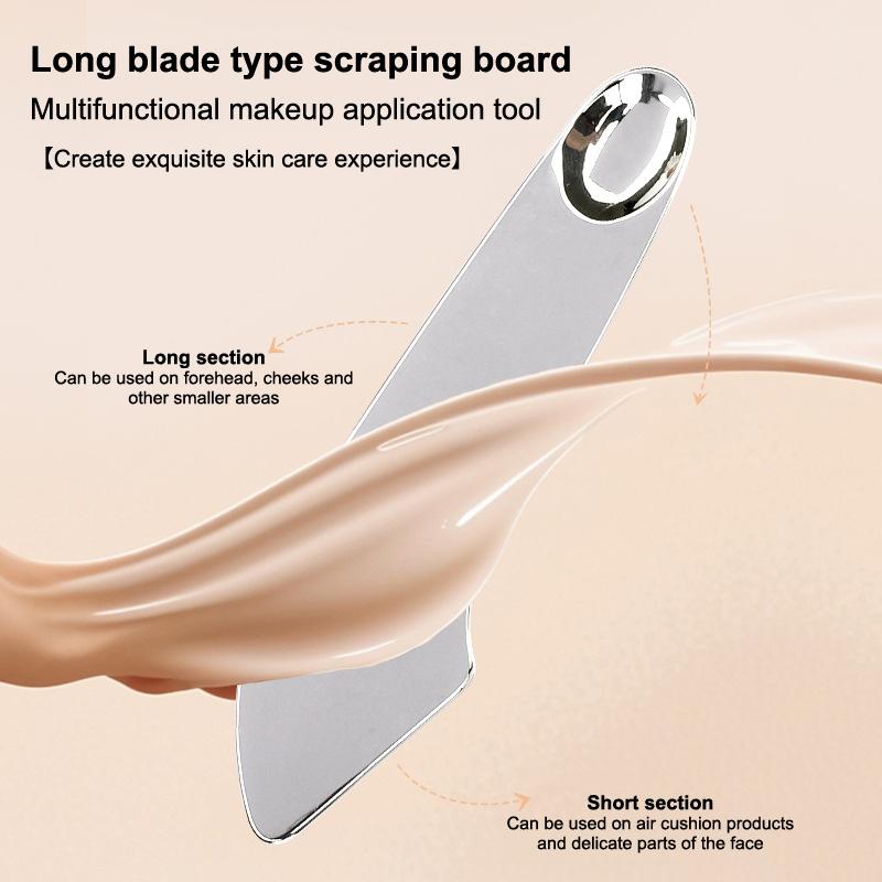Stainless Steel Guasha Scraper With Pu Leather Bag Metal Spatula Facial Massager Beauty Facial Skin Care Tools Guasha Board