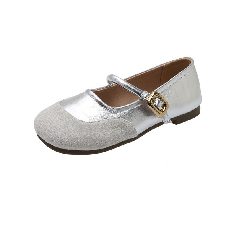 Soft-soled Mary Jane shoes round head shallow mouth Spring commuting versatile word with flat bottom half slippers women's comfort