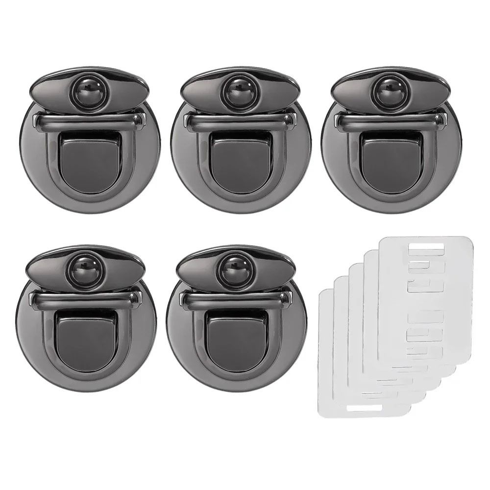 

1/5 шт. Чехол для сумки, аксессуары, застежка для сумки, компоненты для самостоятельного изготовления, металлические замки для сумок, кошельков, тоутов 5Pcs Black