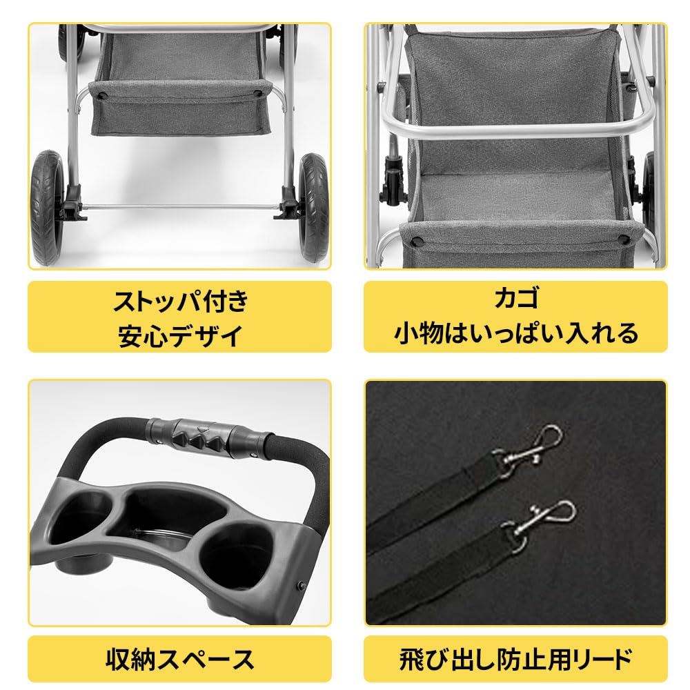 ZOOBLY Pet Separate Pet Small Load Capacity Front Wheels Rotate Rear Wheel Brake Dog Cart Carrying For Nursing Going Traveling Cart, Type,