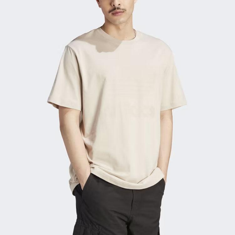 Adidas Originals Clover Graphics Monogram T-Shirt With Letter Logo Print Men Tops Beige IJ7462