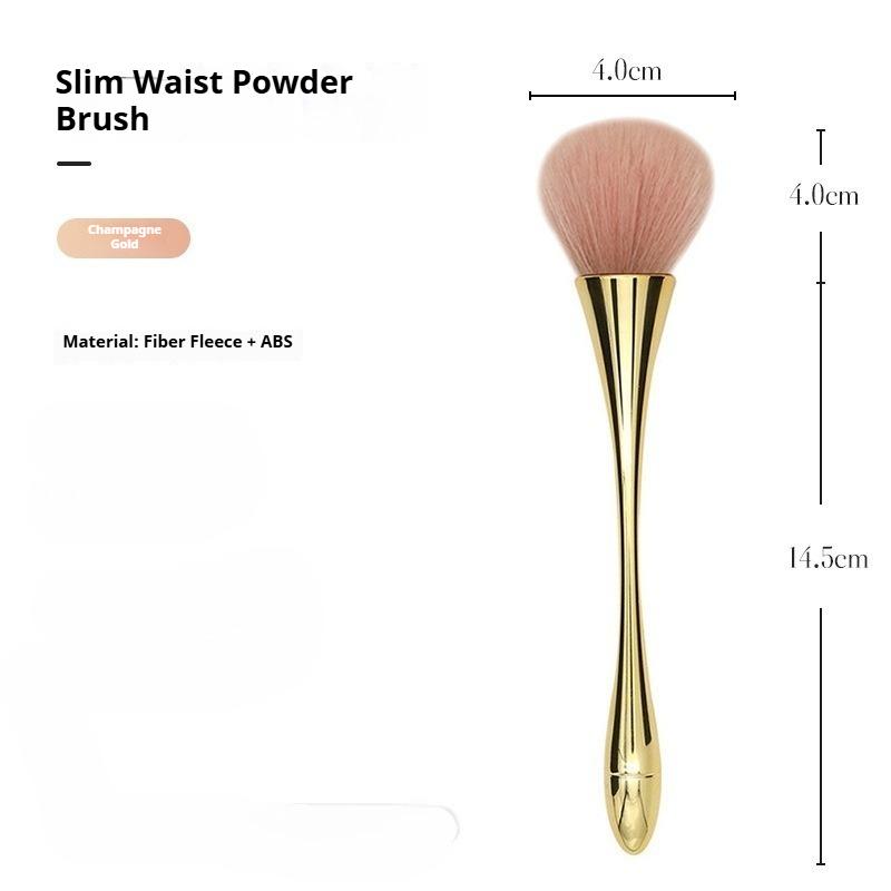 Rose Golden Fan Makeup Brush,Cosmetic Brush Loose Powder Brush ,Highlighting Brush Blush Brush-Soft Hair Makeup Fixing