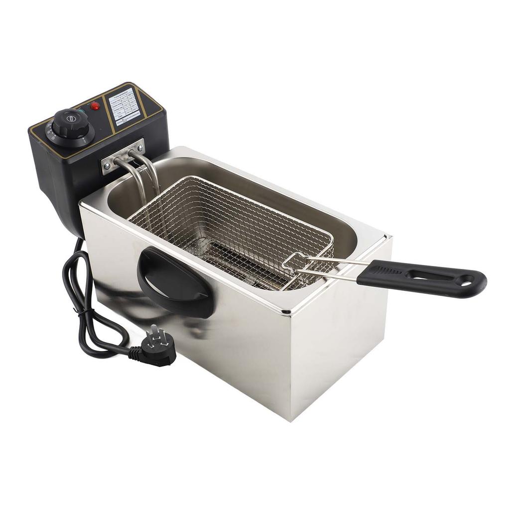 Frigider electric de adâncime 4L 4.2Qt cu coș de filtrare a uleiului detașabil 1400W Oțel inoxidabil 60 200 grade Celsius 140 392