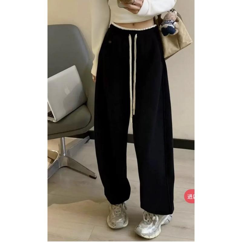 

Egg Egg Winter Sweatpants Autumn and Winter Fleece Thickened Tights Contrast Color Versatile High Waist Skinny Casual Pants M