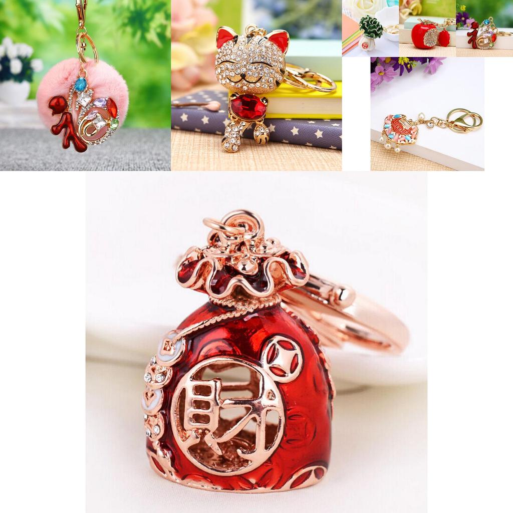 Unique Chinese Style Prosperity Word Keychain For Women Creative Bag Decoration Gift