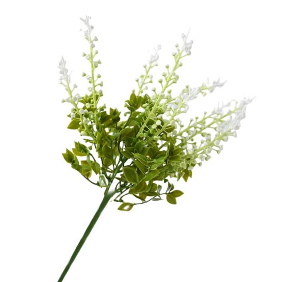 

Искусственный цветок с зелеными листьями, длинный стебель, пластиковый, поддельный цветок, УФ-стойкий, для дома, офиса, вечеринки, в помещении, на улице, декоративные искусственные растения белый