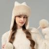 Winter New Mink Hair Lei Feng Hat Korean Version Cute Fox Hairball Casual Face Small Warm Ear Protection Fur Hat