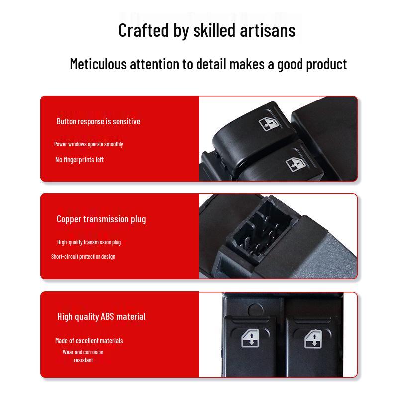 

Power Window Switch Assembly for Wuling Rongguang & Hongguang V (Zhi Guang 6390) Left Front - Without LED Light [Original Upgrade]