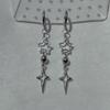 Minimalist Gothic Punk Star Earrings with Polaris Pendant