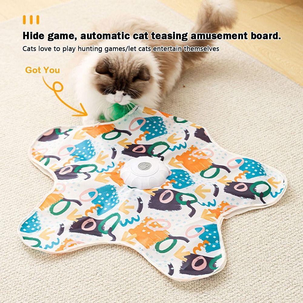 Automatic Interactive Cat Toy Hide and Seek Bite Resistance Pet Play Cover Rechargeable Relieve Boredom Cat Toy Hunting Cover