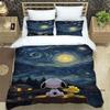 (Snoopy) Sunflower-Themed Printed Bedding Set: Featuring a duvet cover and pillowcases, this soft and comfortable set is availab