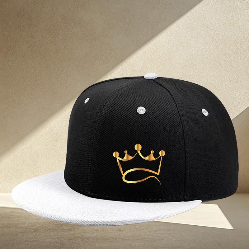 Golden Crown Hip Hop Snapback Cap Unisex Polyester Adjustable Streetwear Baseball Hat Adult Outdoor
