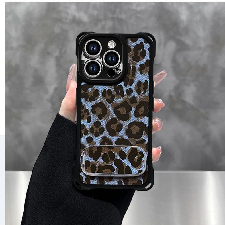 

Blue Leopard Print for IPhone 16 Mobile Phone Case 15pro for Apple 16ProMax Couple Model 14 with Lanyard 13 For Apple 7/For Apple 8
