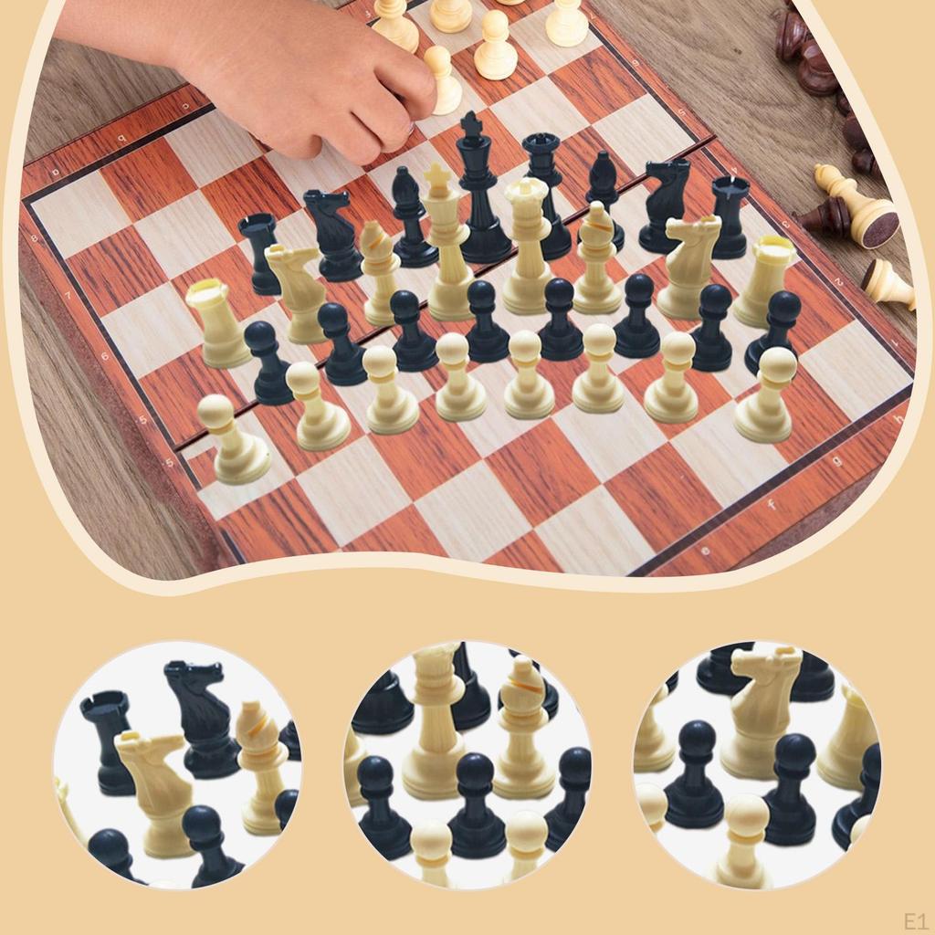 32Pcs Chess Pieces Board Game Pawns Smooth 3.74 inch King Chessmen for Professionals Kids