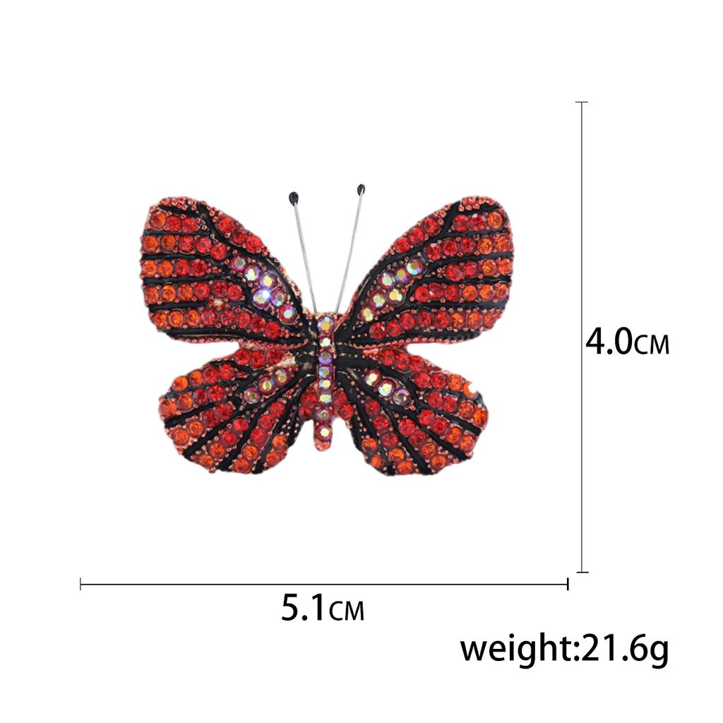 Rhinestone Butterfly Brooches for Women Unisex Enamel Insect Pins Banquet Party Backpack Gifts Jewelry Accessories