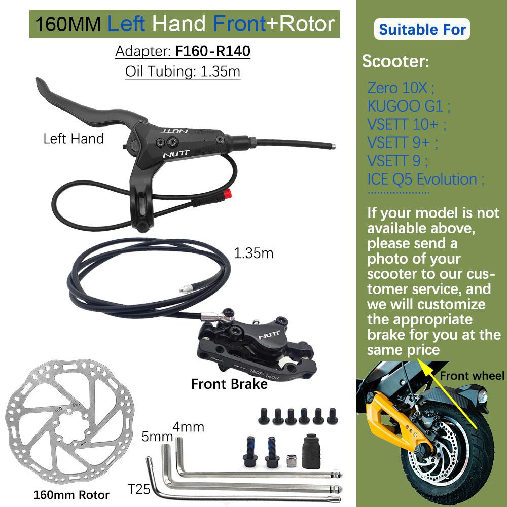 Monopattino Elettrico NUTT A5-D con Freni Idraulici, 140mm, 160mm, 180mm, Compatibile con Zero 10X, KUGOO G1, VSETT 10+, 9+, 9