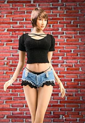 Figura 19XG65A Día de Verano Sexy Denim y Conjunto de Ropa y cabeza no [TOYBARJAPAN] 1/6 Accesorios/VSTOYS Chaleco, Pantalones Cortos, Tanga (Cuerpo incluido)