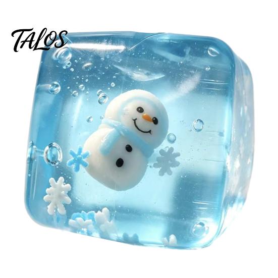 Anxiety Relief Ice Cube Toy Christmas Squeeze Toy, Stress Sensory for Halloween, Soft Clear Pinch