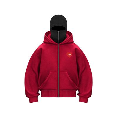 Pocit Potlače Pánska Mikina na Zips Zimná Teplá Ležérna Mikina Y2K s Kapucňou a Maskou na Tvár Dizajn na Zips Športová Bunda Outdoorové Aktivity