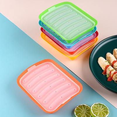 Sausage Maker Mould 6 Grids Silicone DIY Ham Hot Dog Making Moulds with Lid Kitchen Household Sausages Cake Baking Tools Molds