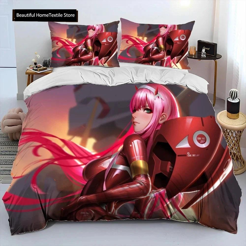 Zero Two DARLING In The FRANX Comfortable Duvet Comfortable Quilt Cover Pilowcase Beding Set Children Bedrom Decoration Home Textile