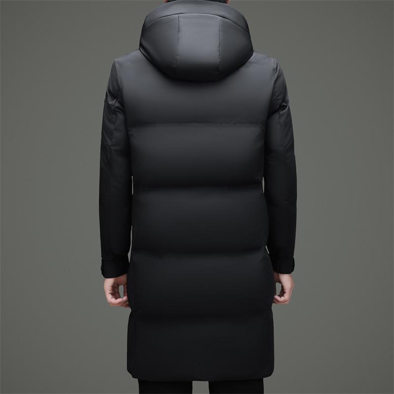 Doudoune à Capuche Mi-Longue pour Homme - Manteau d'Hiver Épais, Chaud et Décontracté