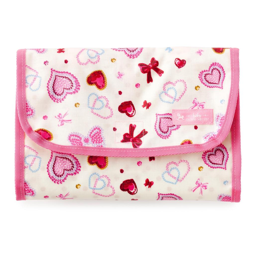 COLORFUL CANDY STYLE Deodorizing Diaper Pouch and Diaper Pouch Set of Heart and Ribbon Sparkle Beauty (Clutch Type) 2, (White) B8001600-BTR