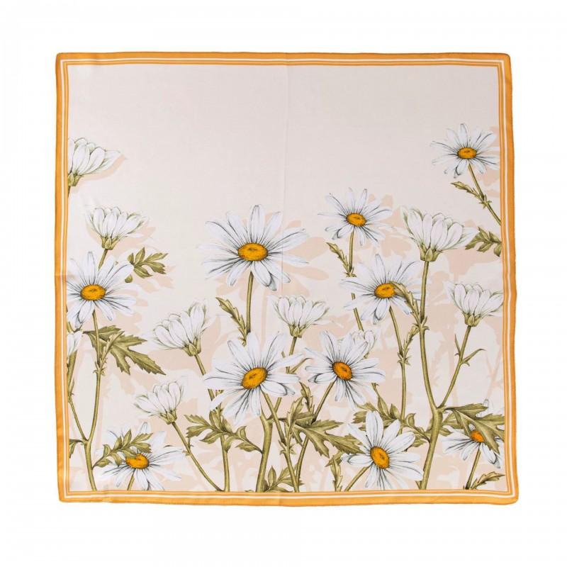 100% Mulberry Silk Square Scarf 53x53cm Floral Print Neckerchief Women