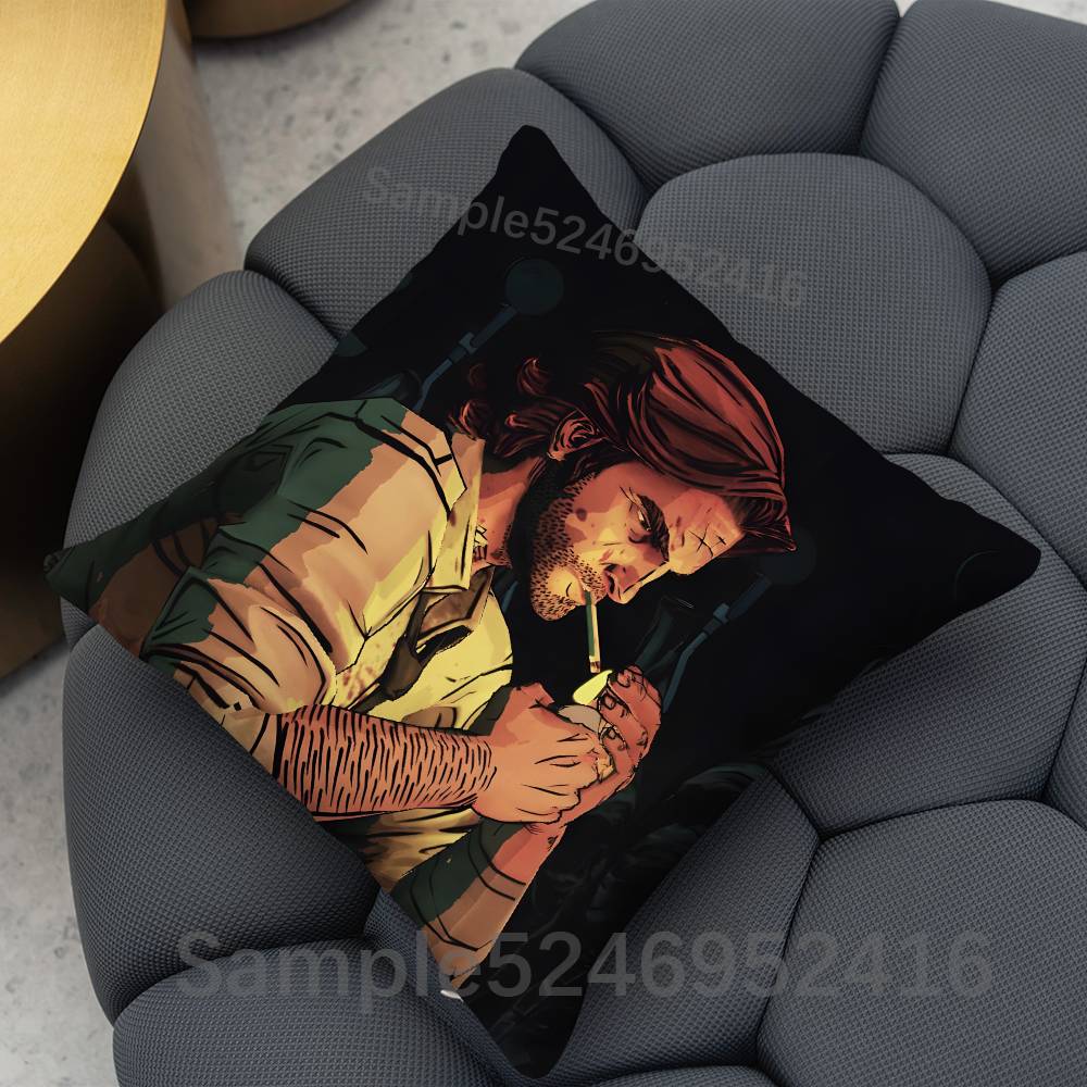 The Wolf Among Us Bigby Square Cushion Pillow Case Sofa BedroomLiving Room Backrest Multiple Sizes Washable Covers