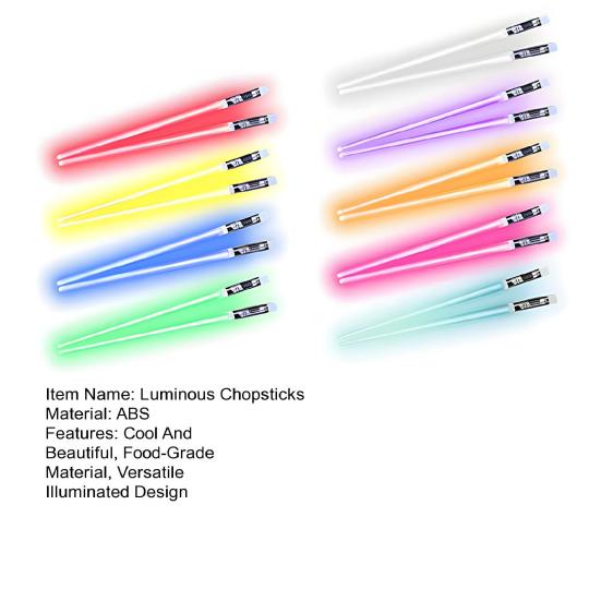1 Paar LED-Lichtschwert-Essstäbchen, leuchtende Essstäbchen für Sushi-Nudeln, im Dunkeln leuchtende Essstäbchen, leuchten Partyzubehör