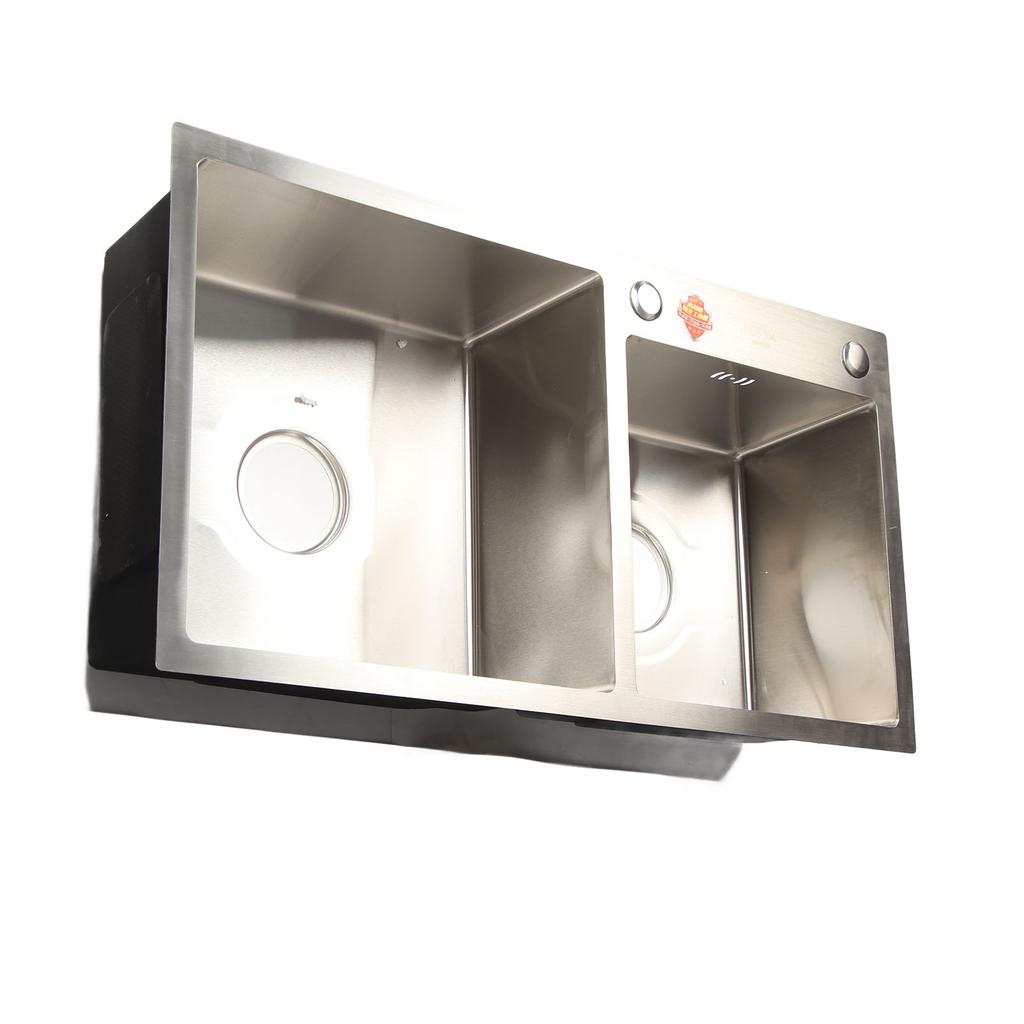 Nerezový kuchyňský dřez 32x17in Snadná instalace Nerezový dvoudílný kuchyňský dřez pro kuchyň