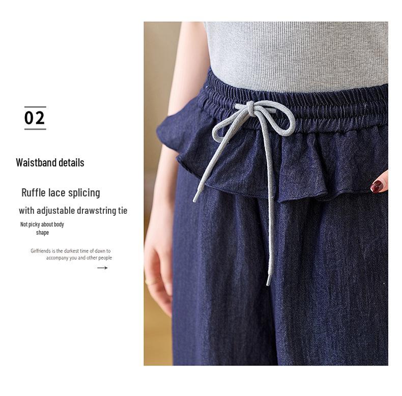 2025 Women's Summer Three-Piece Set: Denim Jacket, Camisole, Wide-Leg Pants (ME5567)
