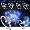 Men Women Silver Plated Constellations Adjustable Opening Ring Birthday Gift