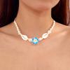 Náhrdelníky ve stylu Bohemia s květinami a mušlemi, pletené, pro ženy, roztomilý květinový choker, letní plážový náhrdelník, šperkové doplňky, dárky