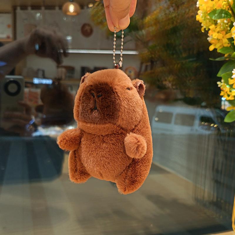 

New Shaking Sound Kapibala Plush Keychain Cute Fun Unzipped Doll Bag Pendant