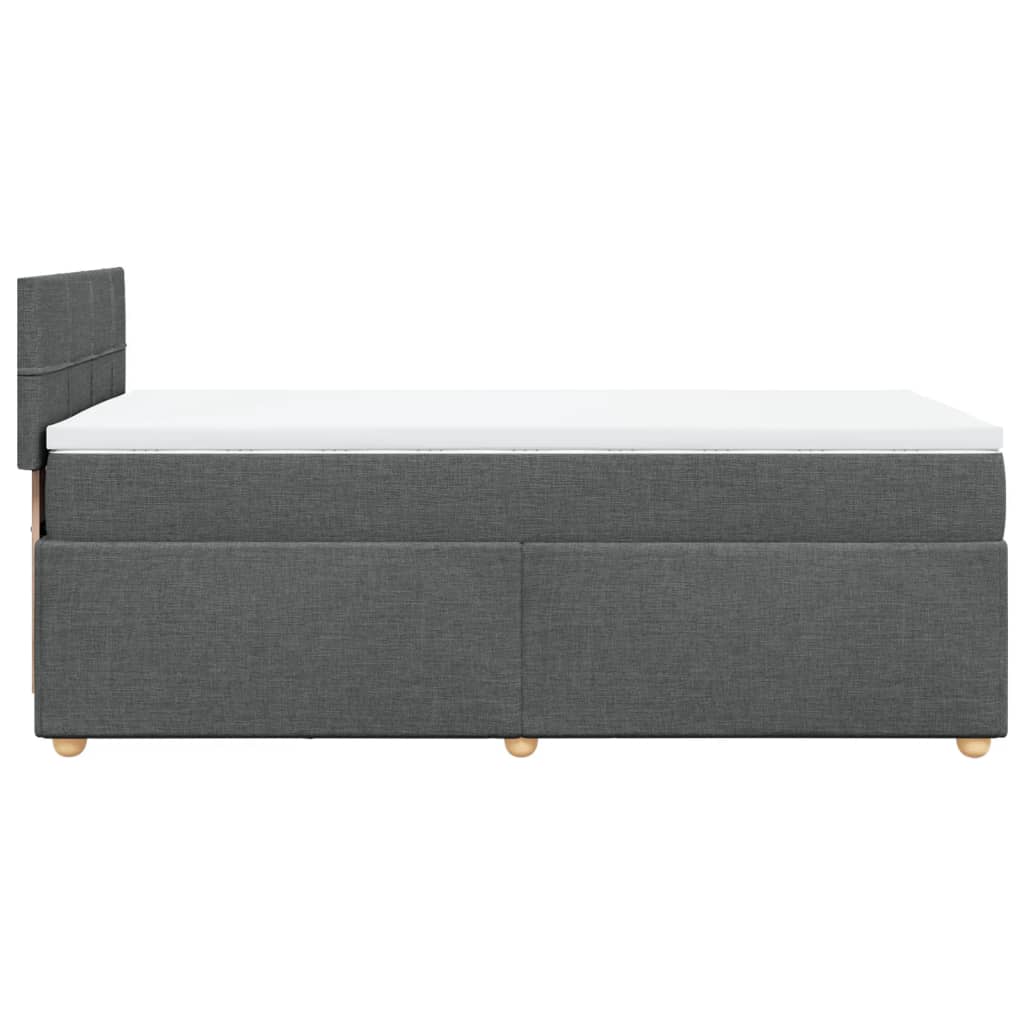 Vidaxl Łóżko Kontynentalne Z Materacem, Ciemnoszara Tkanina 80X200 Cm
