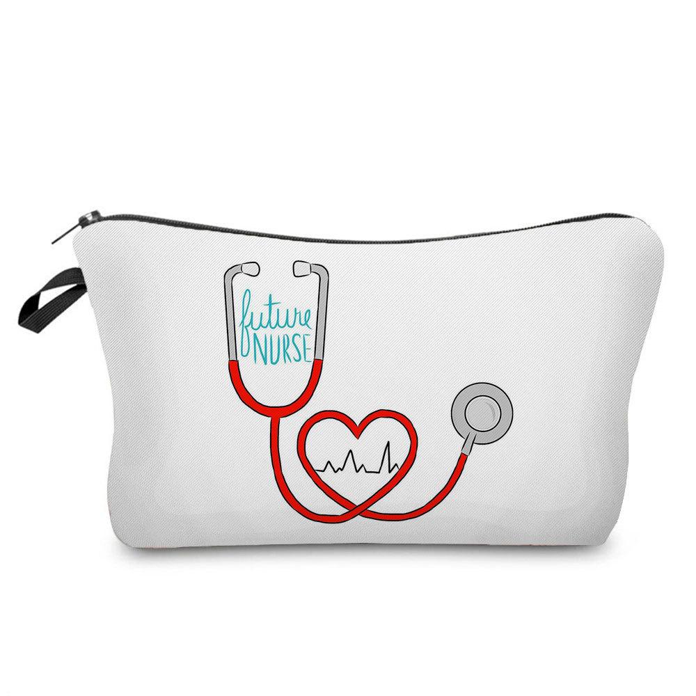 Women Nurse Print Cosmetic Bag Toiletries Organize Travel Storage Case 6863
