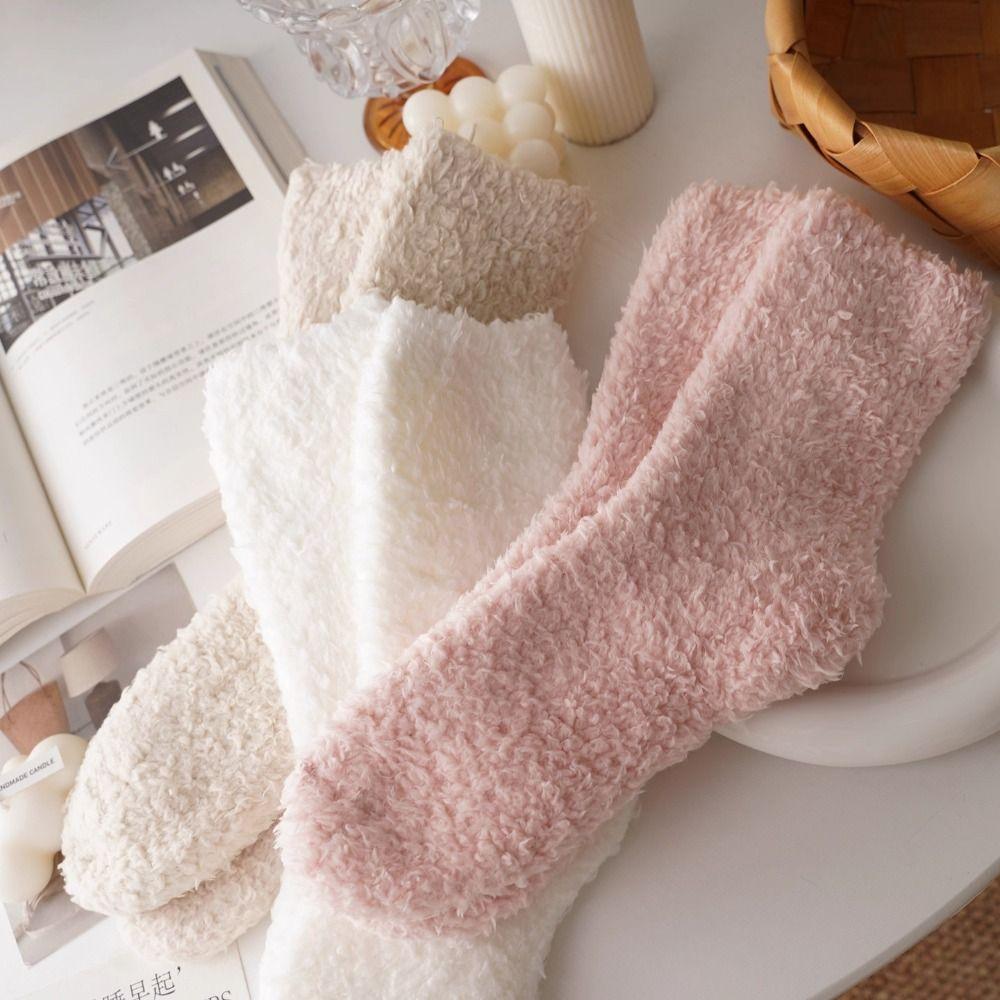 Flauschige Gemütliche Korall samt Socken Winter Warm Schlaf Socken Mode Winter Warm Socken Unisex