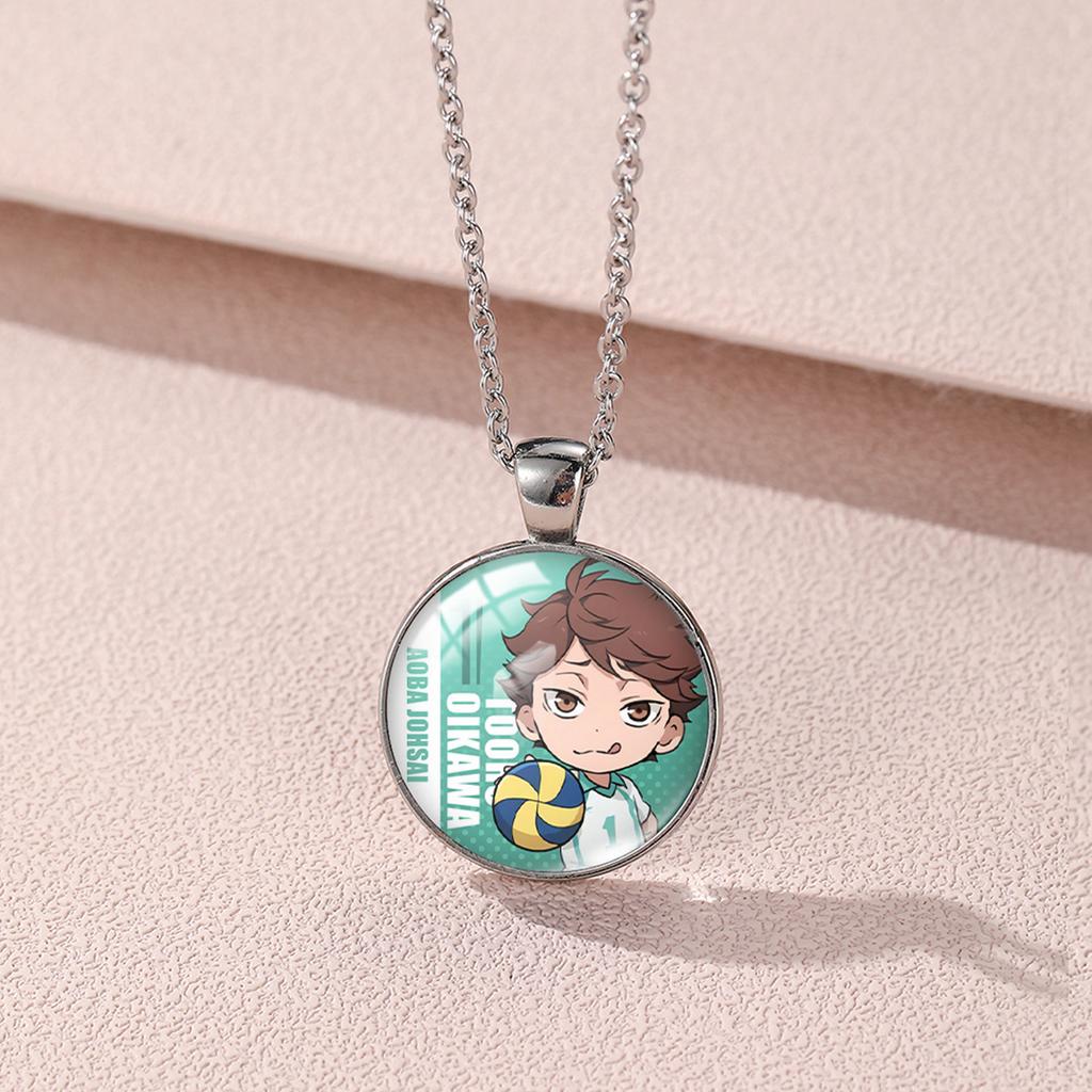 Quality Premium Hinata Shoyo Anime Necklace With Gemstone Style For Trendy Fashion Lovers