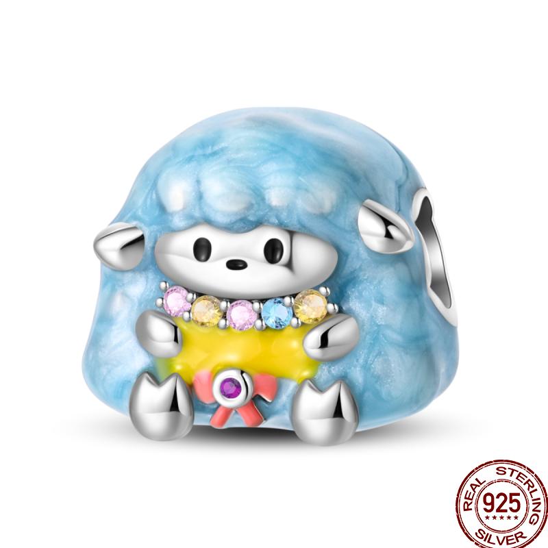 Copper Pet Animal Series Puppy And Kitten Cute Pet Lovely Charm Beads Suitable For 3Mm Original Bracelet Diy