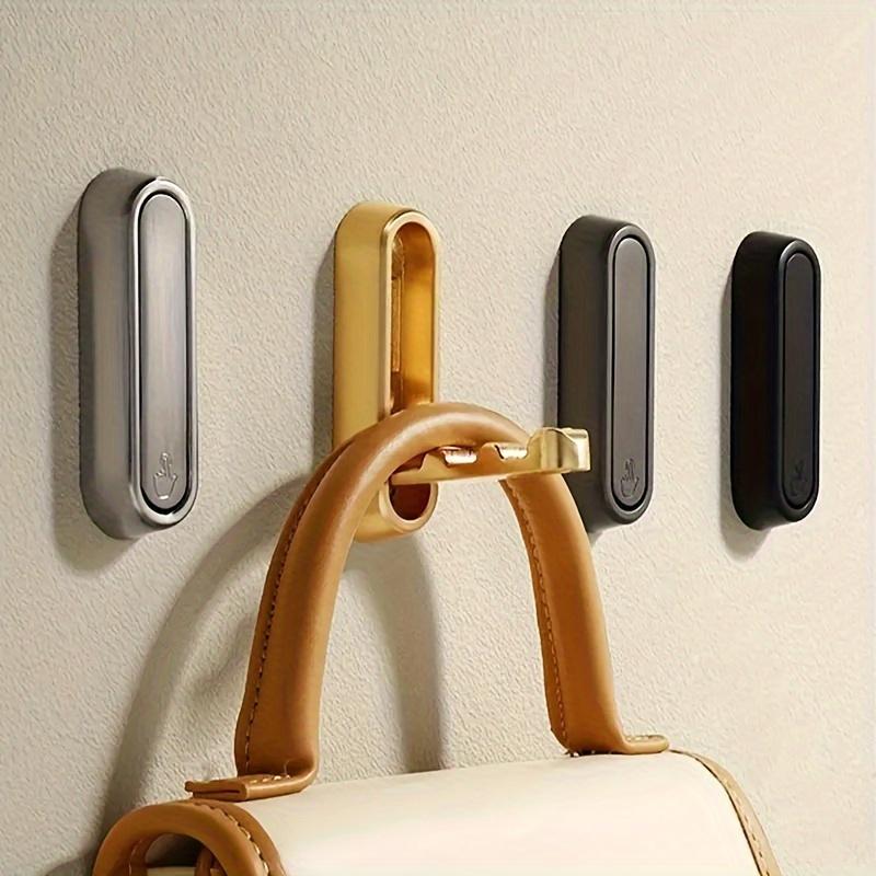 Heavy Duty Metal Folding Hooks - Wall Mounted, Sleek Polished Finish in Golden, Silvery, and Black - Easy Screw Installation for Coats, Towels