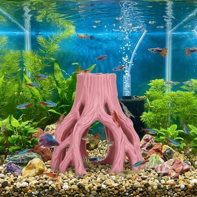 3D Printed Tree Stump Fish Tank Decoration Multi-Hole Aquarium Landscaping  Aquarium