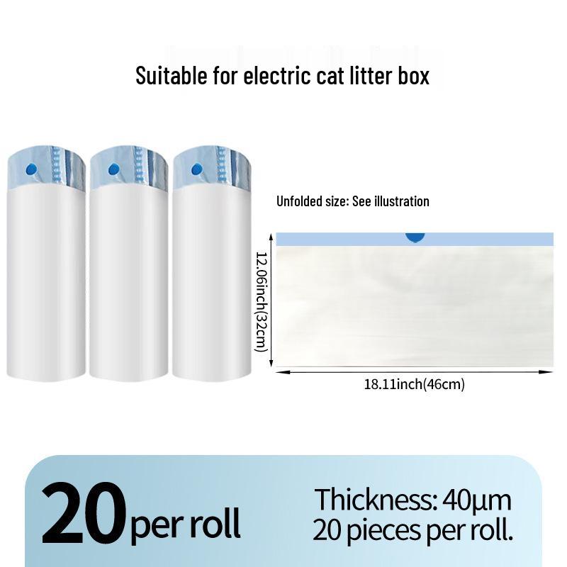 Thickened Cat Litter Bags for Smart Litter Boxes - No-Scoop, Portable Pet Trash Bags