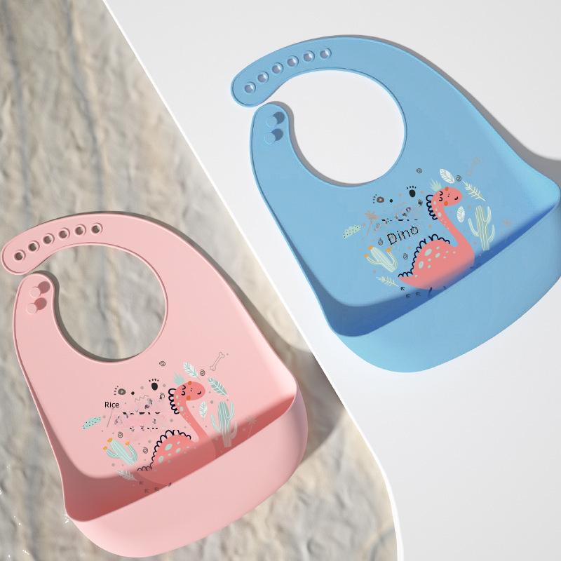 Babador de silicone à prova d'água para bebês - Babador de arroz descartável grande