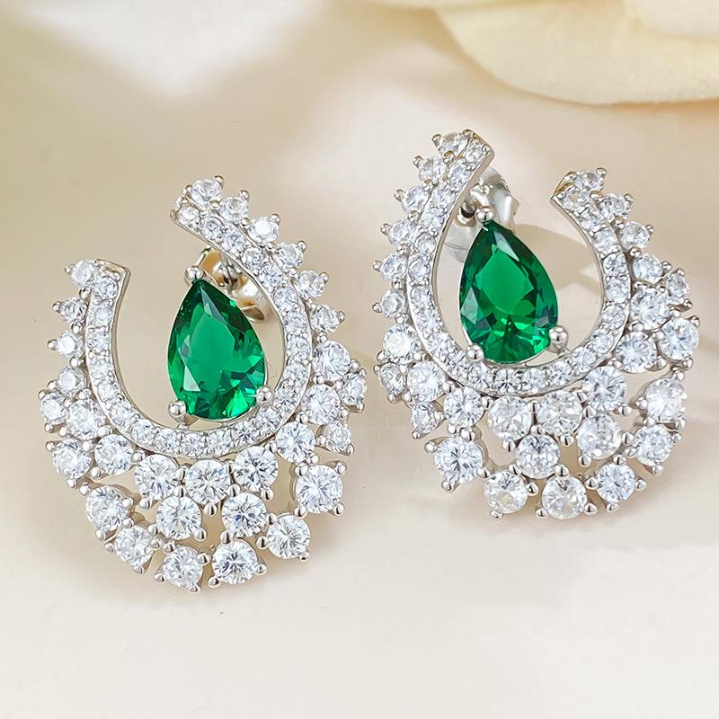 Longlongjin Jewelry: Christmas s925 Silver Ice Linghua Stud Earrings - Elegant, Luxury-Style Dangle Earrings for Women