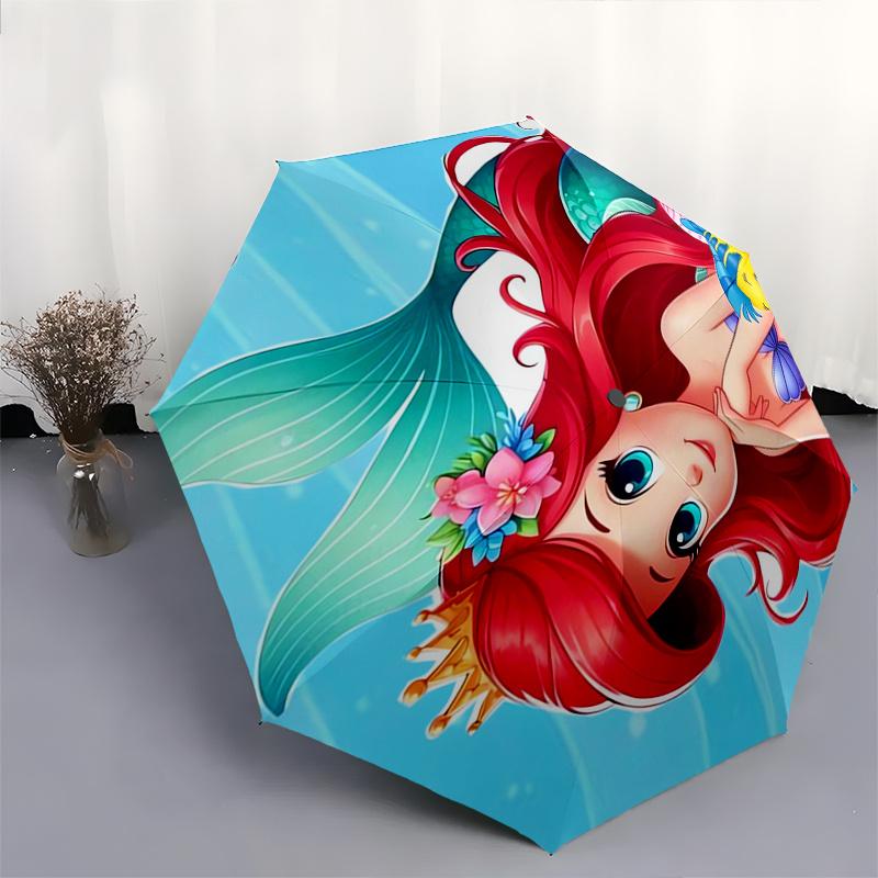 Mermaid,Underwater Automatic Umbrella - Tri-fold Portable Umbrella, Best Holiday Gift for Men and Women, Durable Iron Frame, Playful Design,