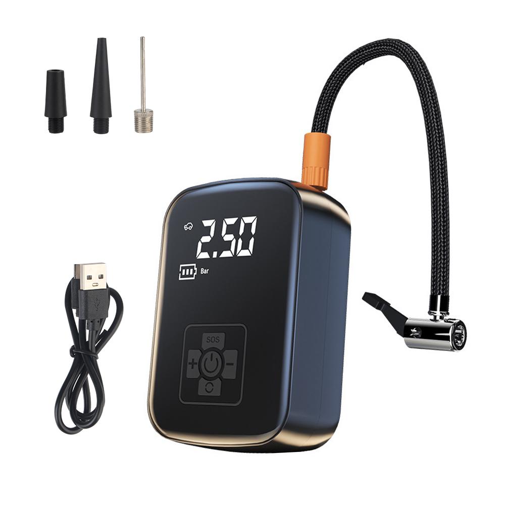 Portable Wireless Tire Inflatable Pump LCD Display Mounted Motorcycle Bicycle Ball Car Electrical Air Pump Inflator Compressor