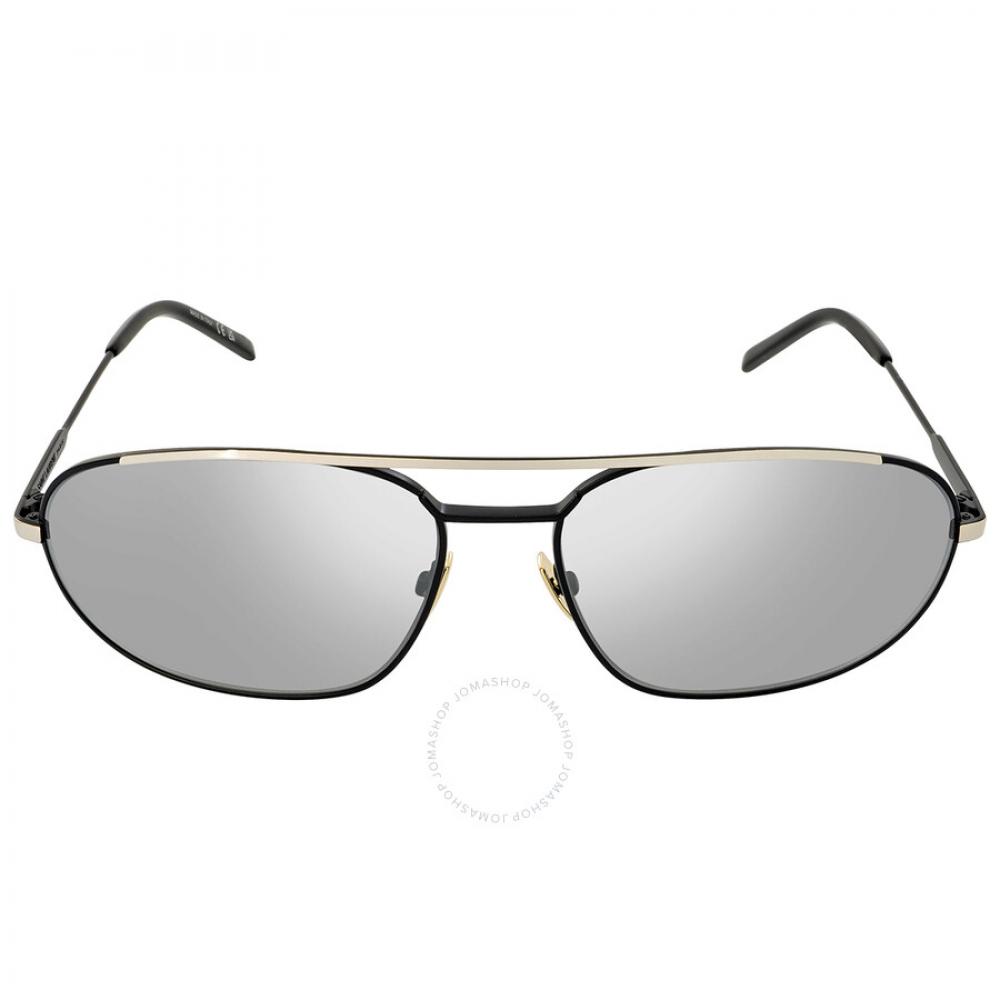 

Saint Laurent Silver Flash Oval Men s Sunglasses SL 561 003 61