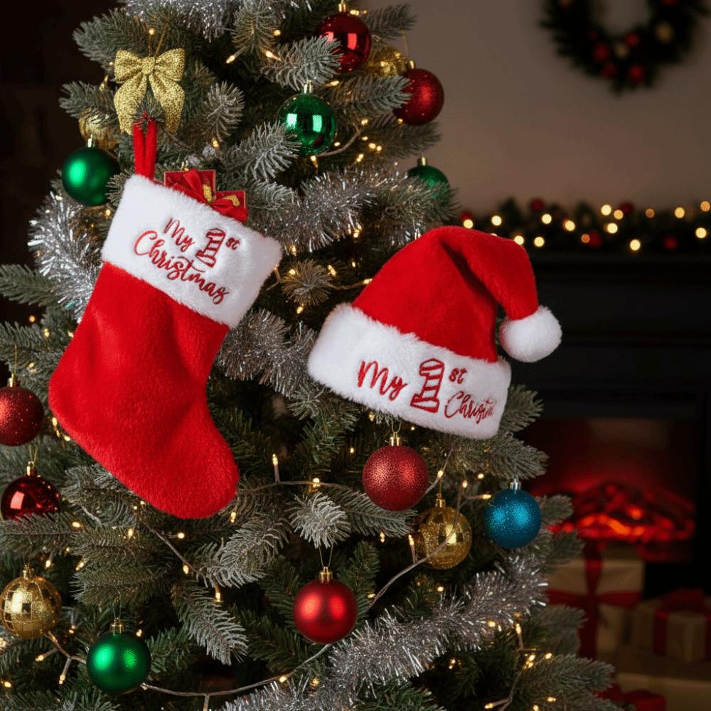 Funny Soft Knitting Christmas Stocking Red Letter Christmas Hat Party Supplies New Year Gift Xmas Tree Decoration Photo Props