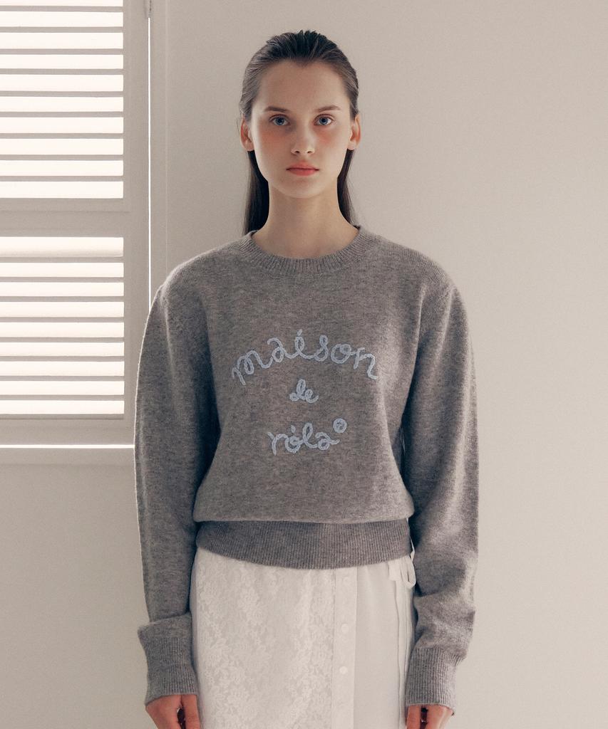 ROLAROLA Maison De Rola Embroidery Knit Gray